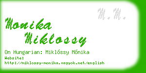 monika miklossy business card