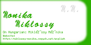 monika miklossy business card